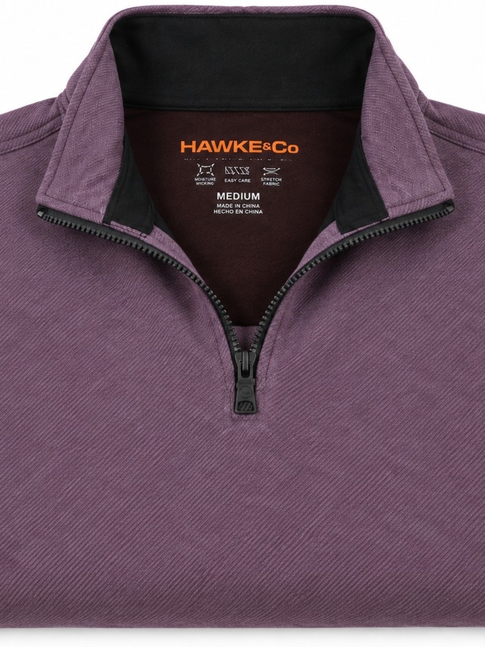 Hawke & Co Men's Quarter-Zip Pullover in Mauve Purple